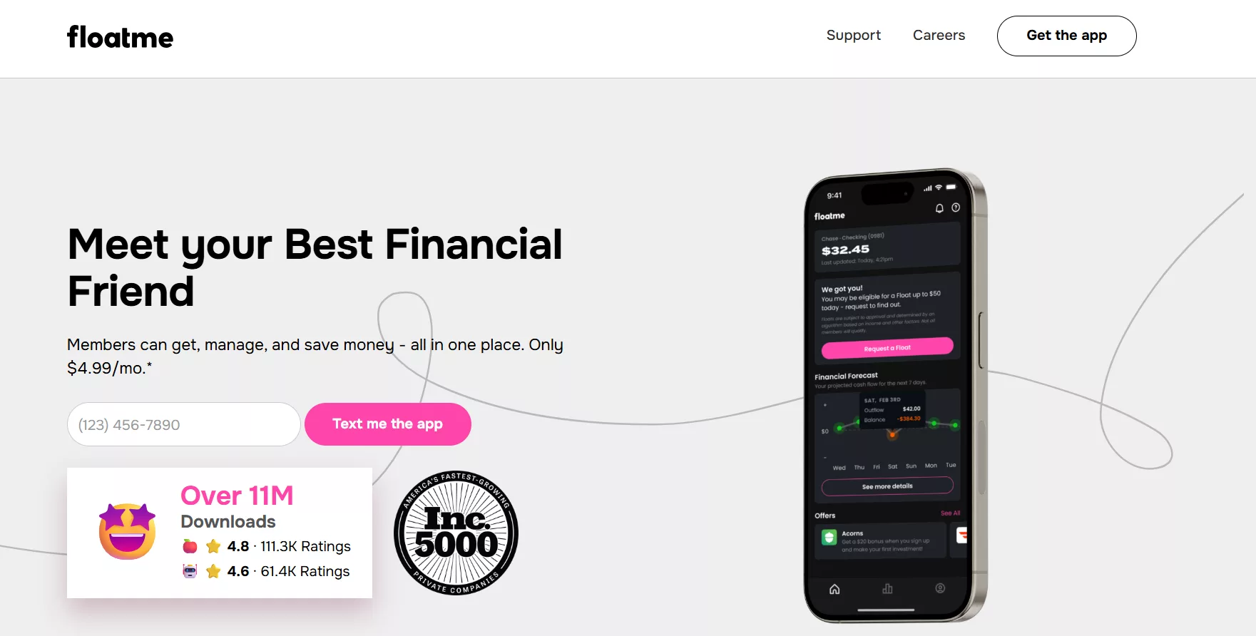 FloatMe Small Cash Advances and Budget Management App