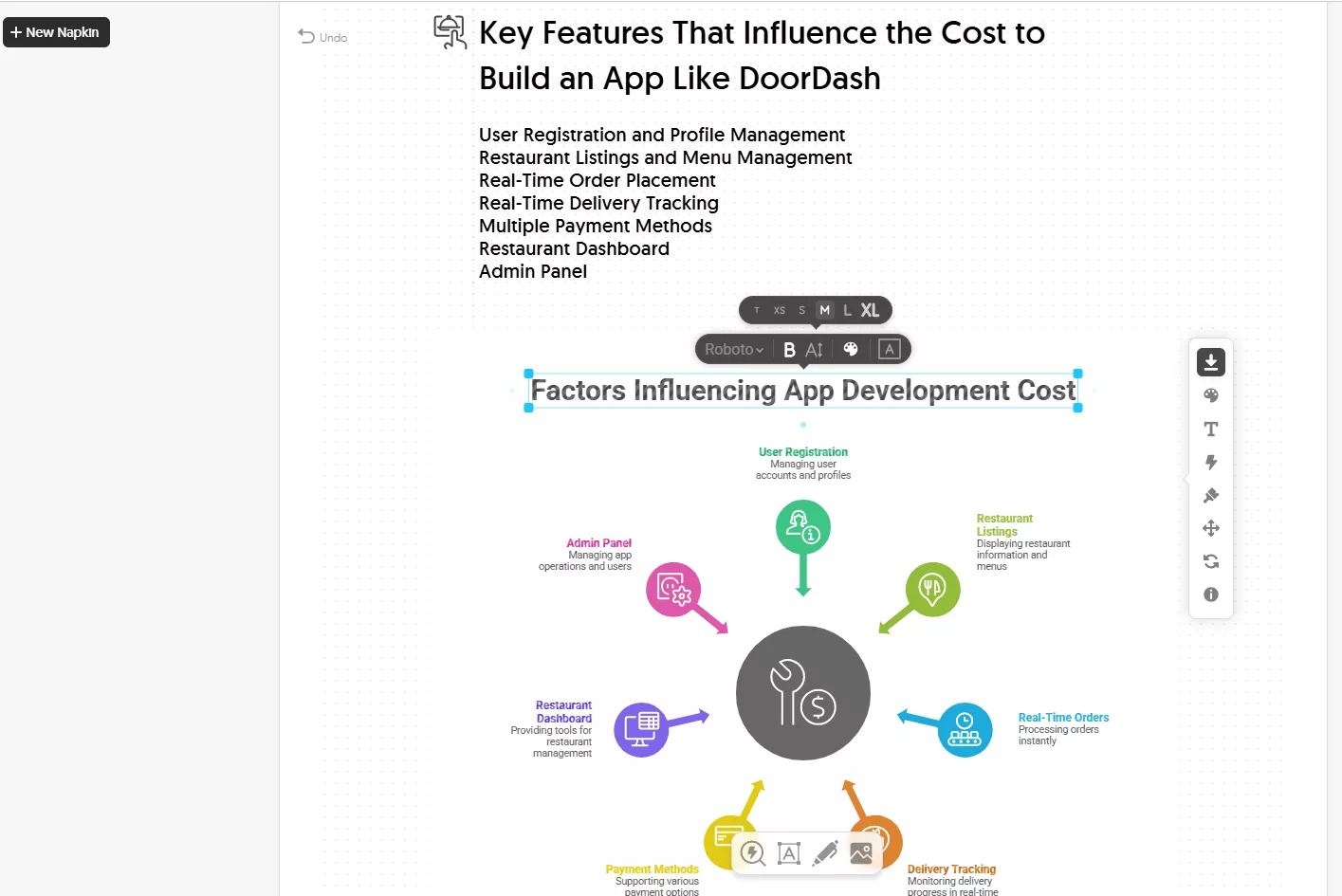 Key features of napkin AI