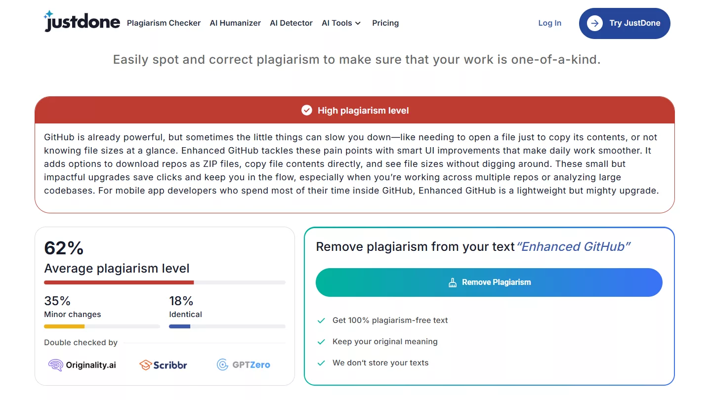 Plagiarism Checking Capability