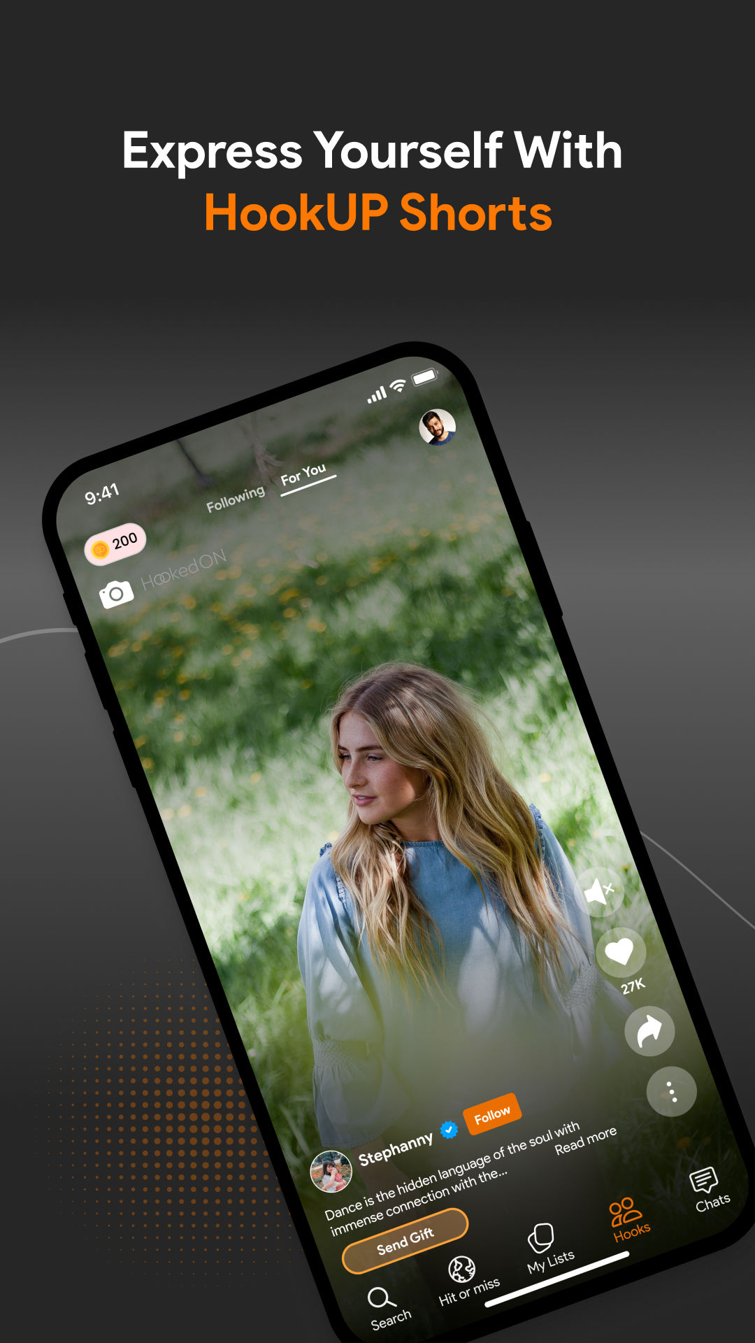 HookUP Shorts for Expressive Profile Sharing