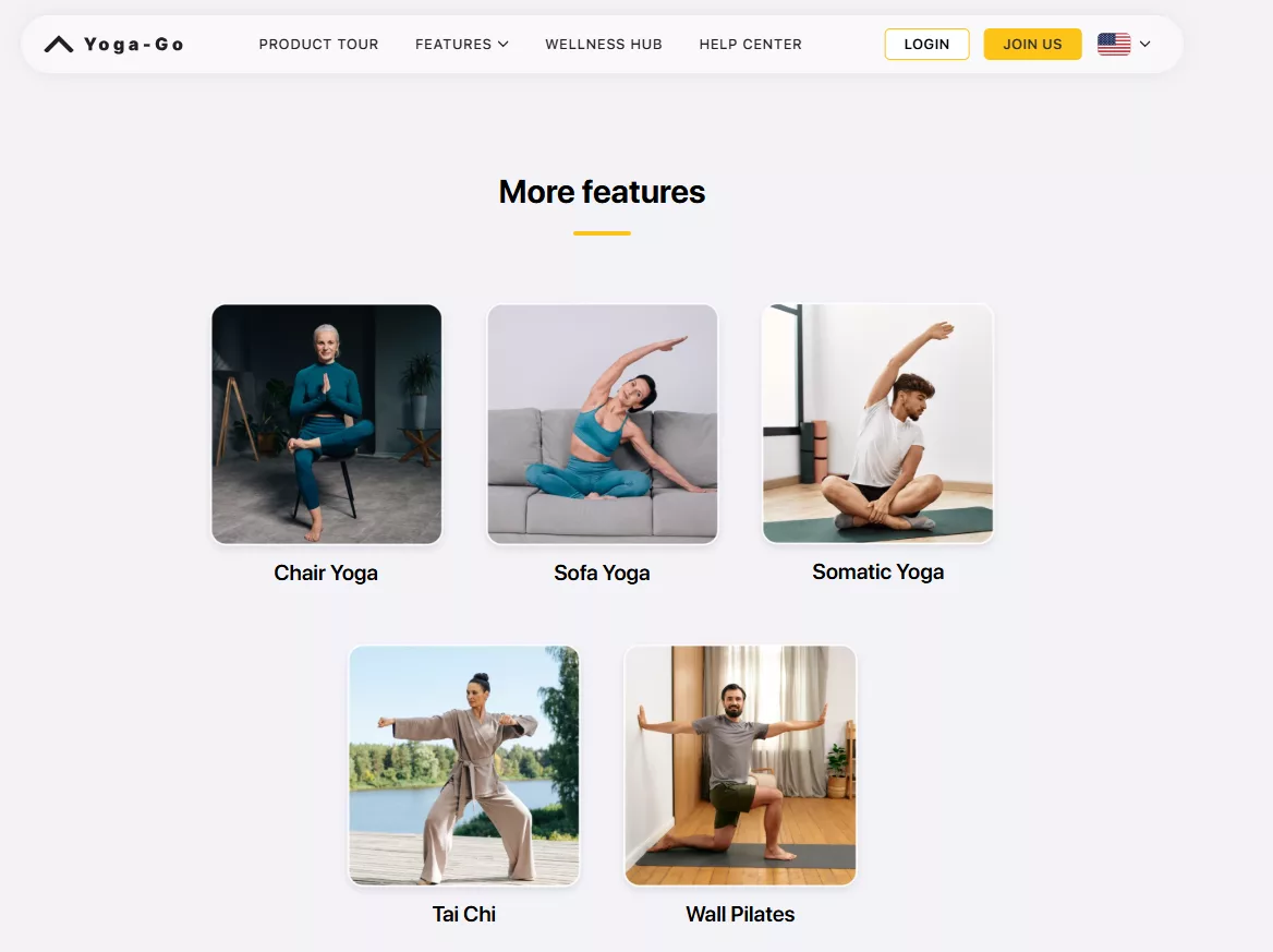 Types of Exercises Available in Yoga-Go