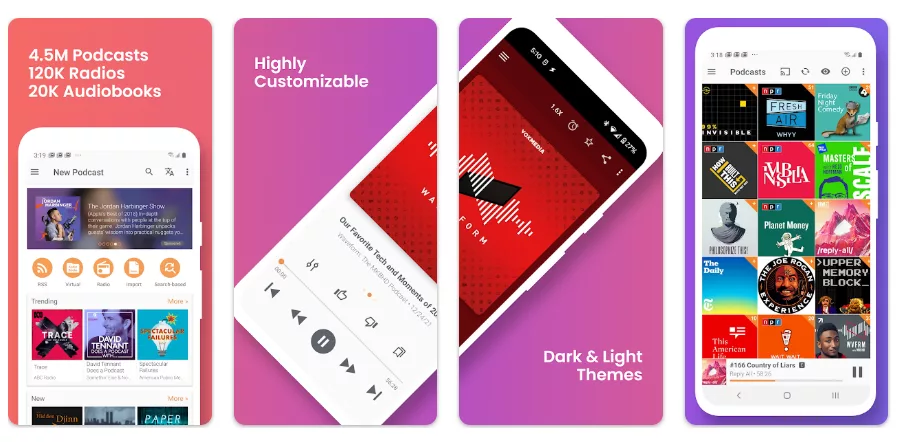 Podcast Player Apps on Android,