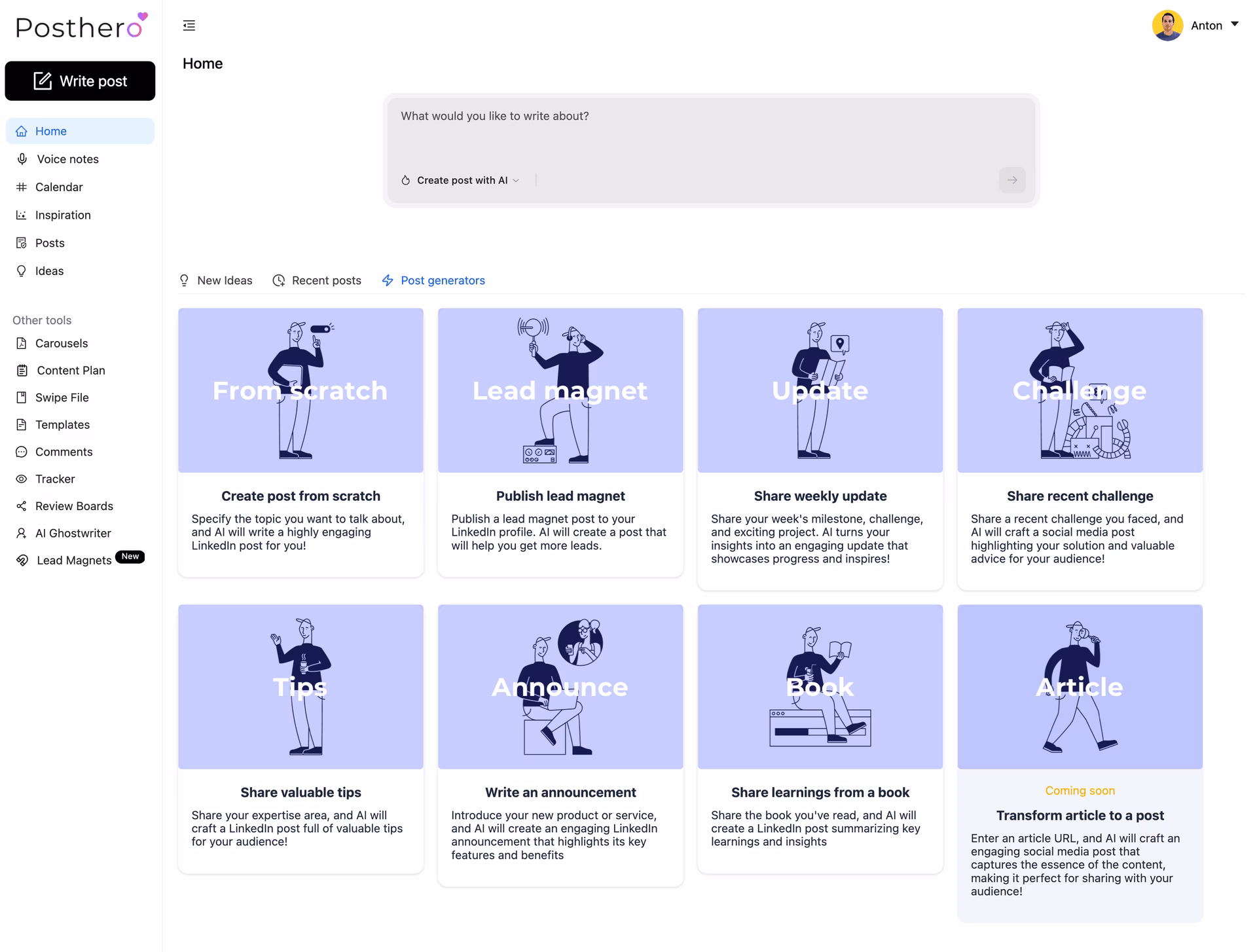 PostHero screenshot