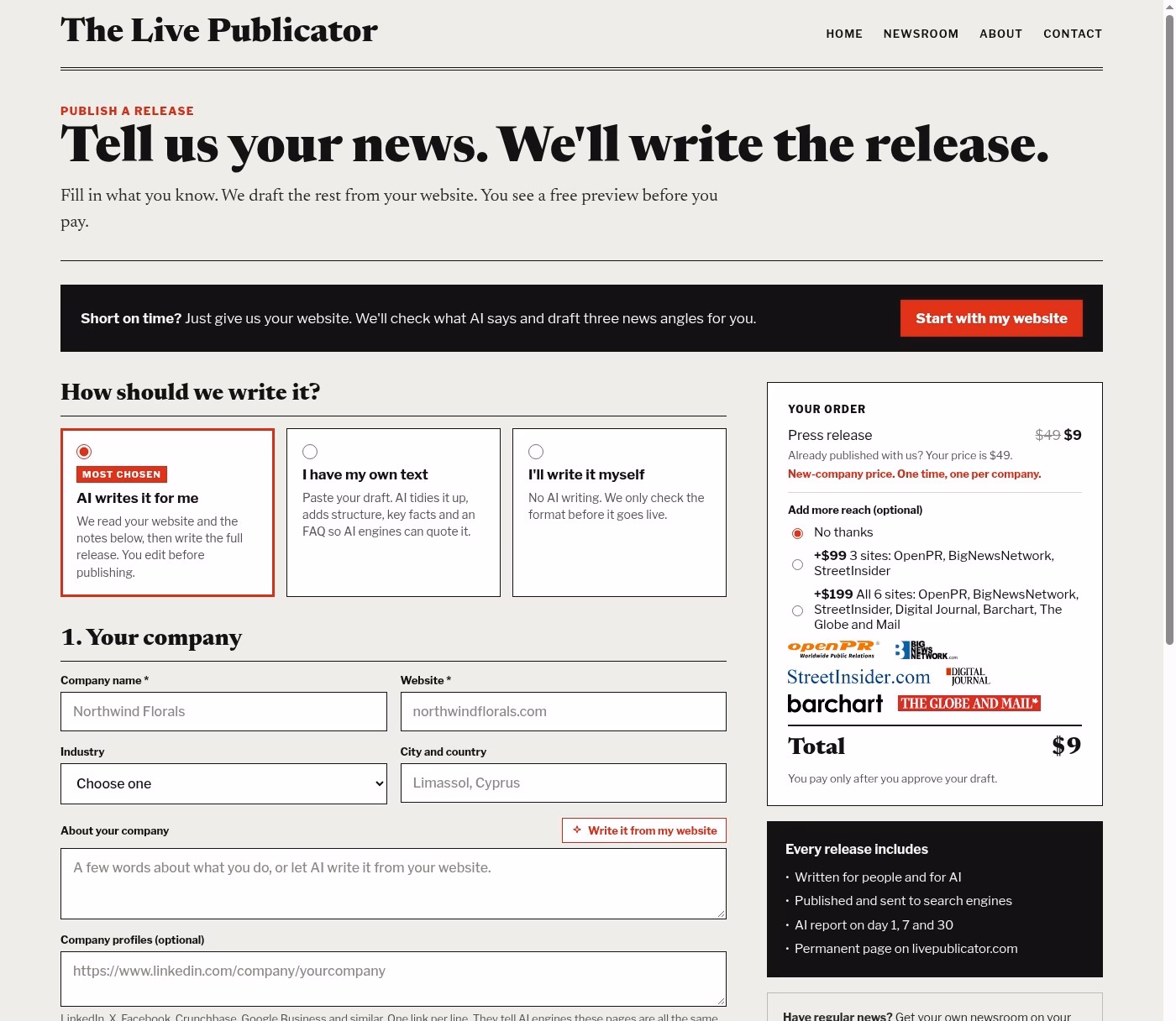 LivePublicator screenshot