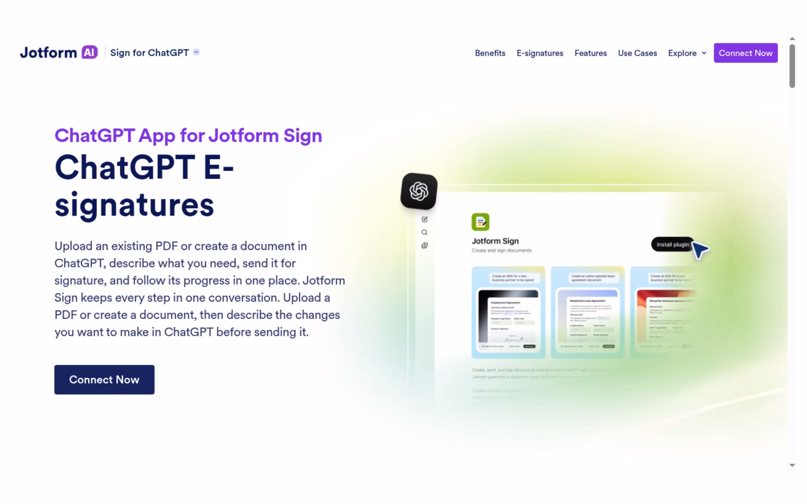 Jotform Sign for ChatGPT and Claude screenshot