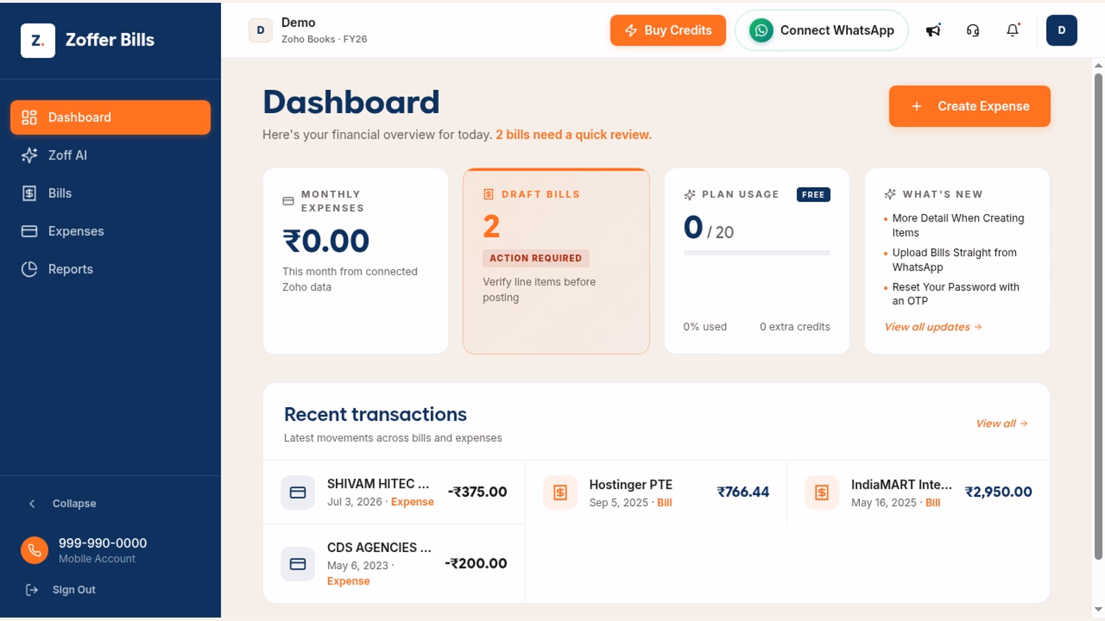 Zoffer Bills screenshot
