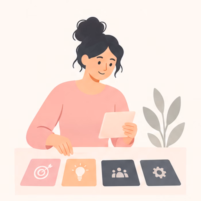 Organizer choosing objectives before scheduling a meeting
