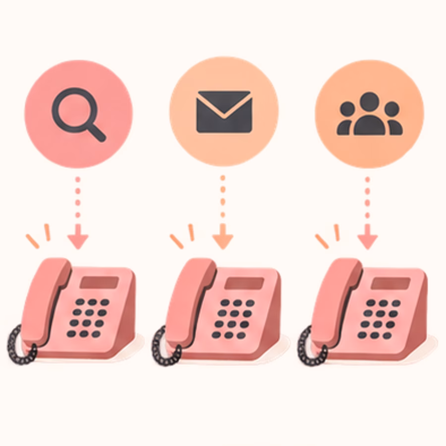 Separate phone numbers identifying distinct marketing sources