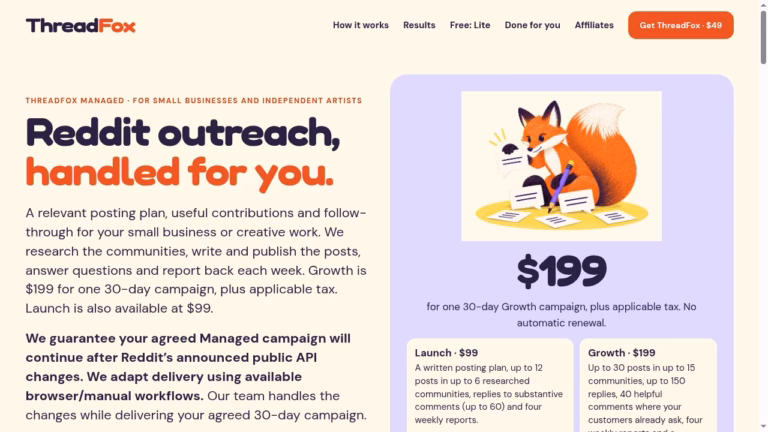 Screenshot of the ThreadFox Managed page, taken from the official website