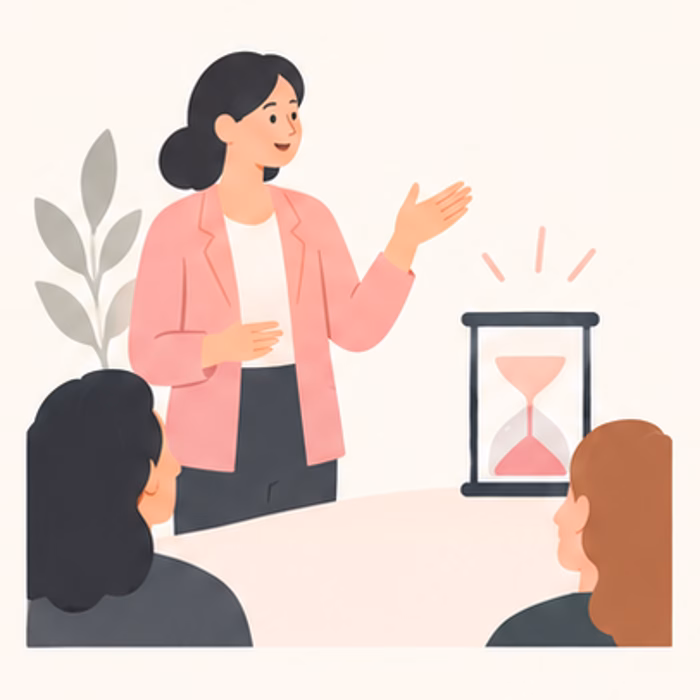 Facilitator guiding a timed team discussion